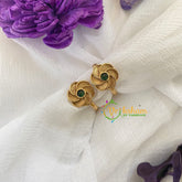 Premium AD Stone Toe Rings-Twisted Flower-Green -G7506